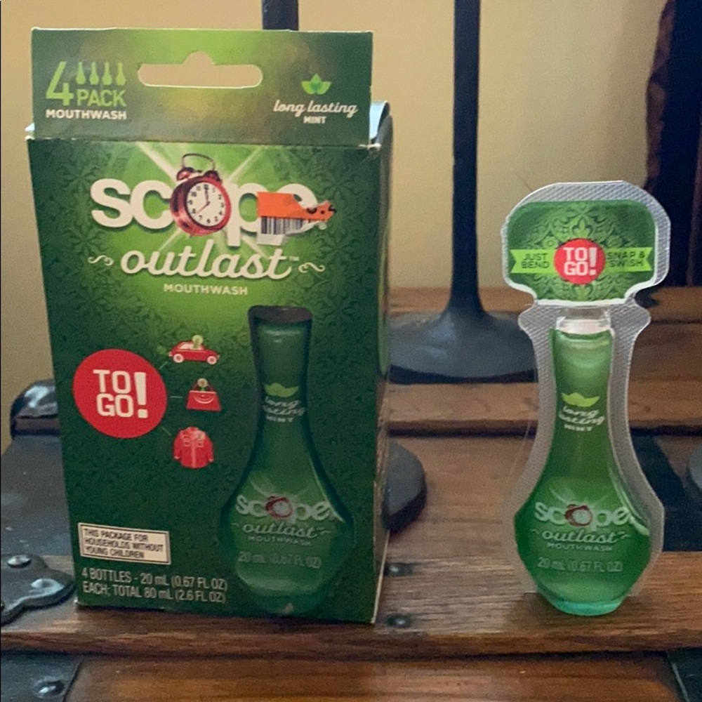Scope To Go 1 Box of 4 Travel Size Bottles NEW
